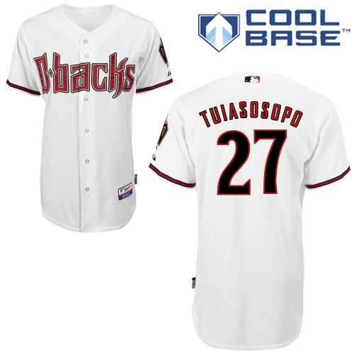 Matt Tuiasosopo #27 MLB Jersey-Arizona Diamondbacks Men's Authentic Home White Cool Base Baseball Jersey